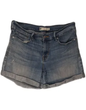quick dry LEVI'S Womens Distressed Denim Shorts W30 Medium Blue Cotton
