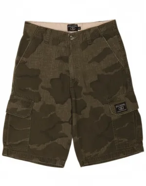 Quick Fit Comfort BILLABONG Mens Cargo Shorts W30 Medium Khaki Camouflage Cotton