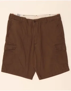 DOCKERS Mens Cargo Shorts W38 XL Brown Cotton Trendy Look Plus Size