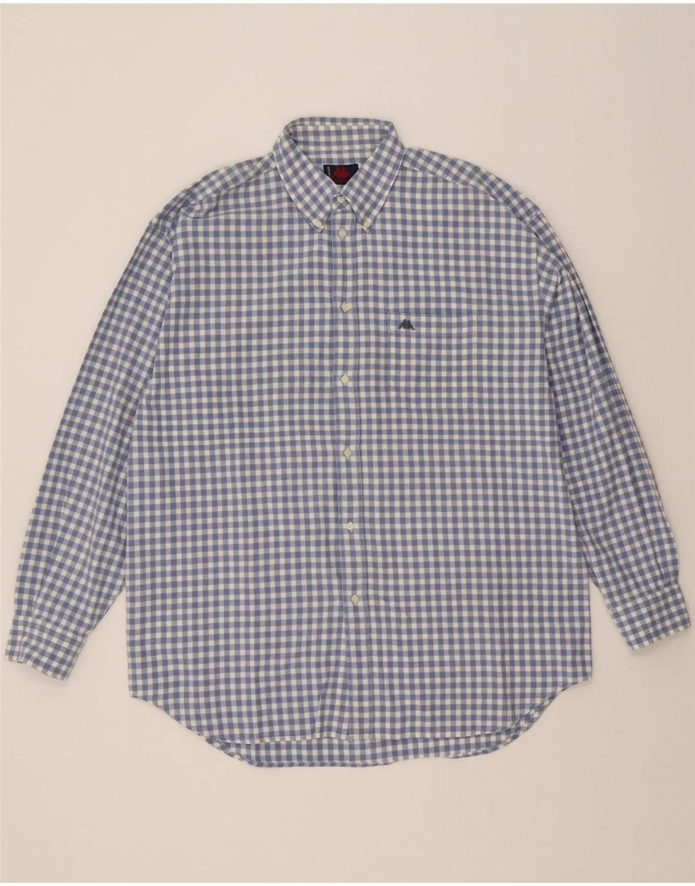 Timeless Classic KAPPA Mens Shirt 2XL Blue Gingham Cotton