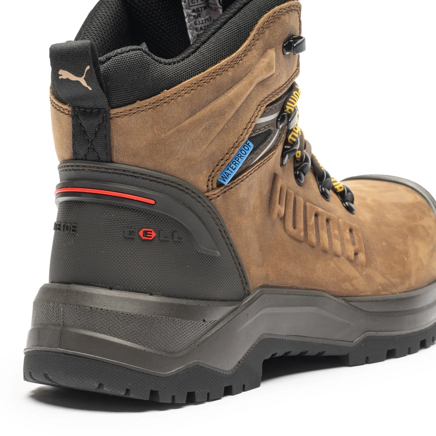 Secure fit Puma Iron Brown Men's 6" Waterproof Composite Toe Work Boots