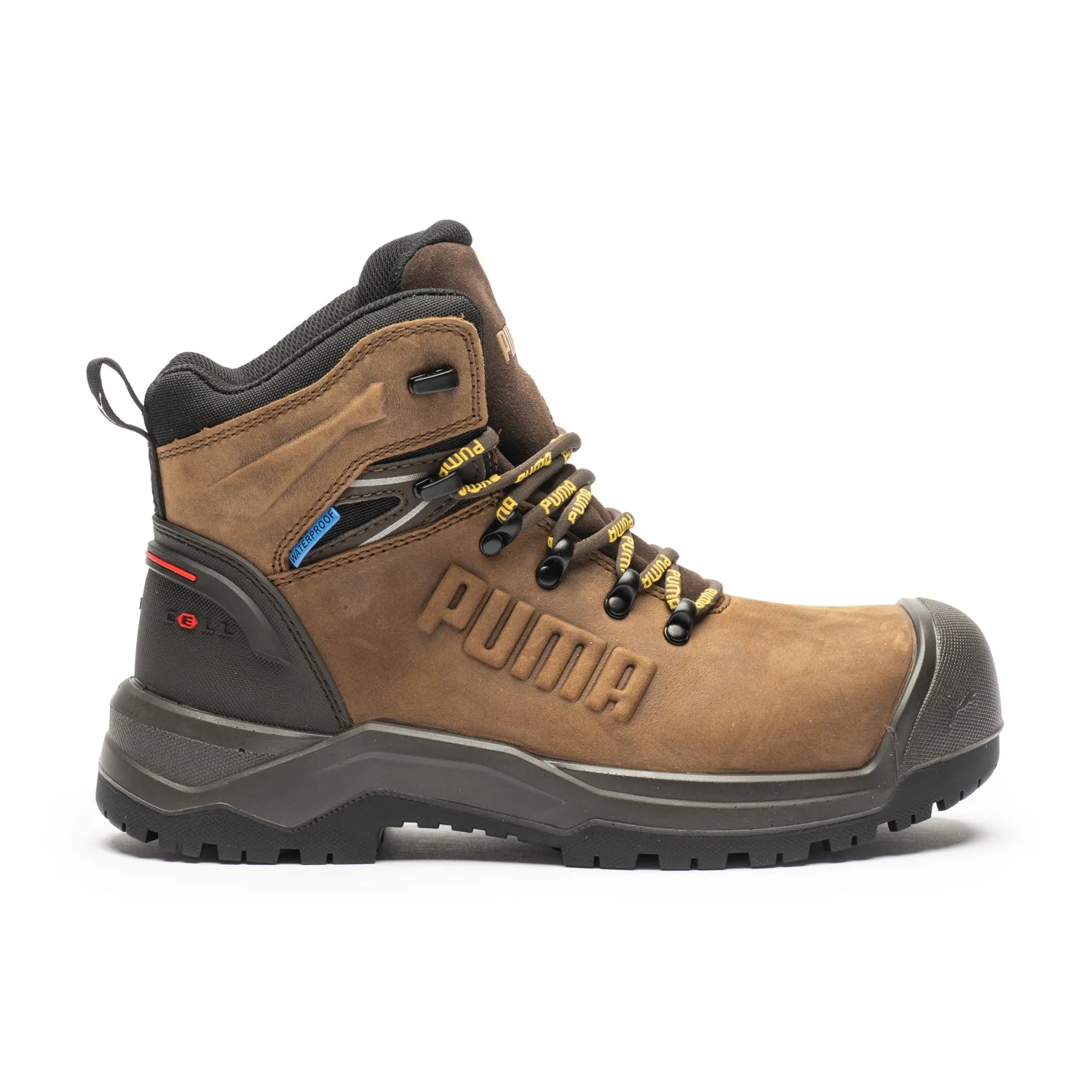 Puma Iron Brown Men's 6" Waterproof Composite Toe Work Boots Trek Motion