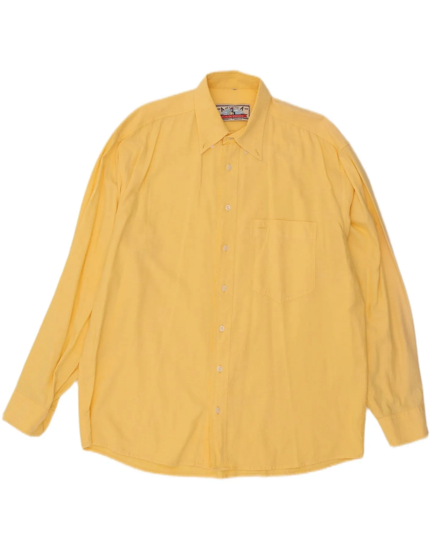 Unique Design VINTAGE Mens Shirt XL Yellow