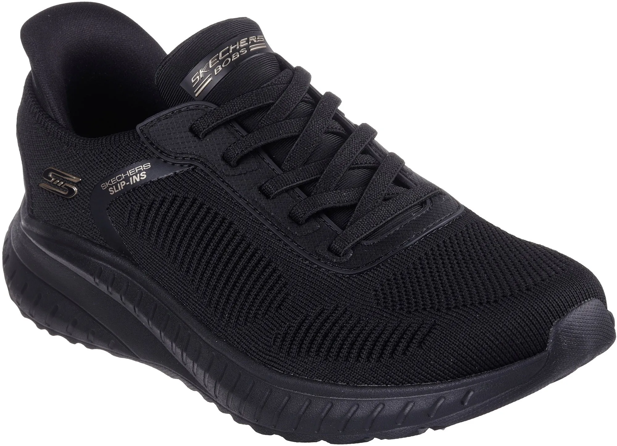 Skechers BOBS Sport Squad Chaos Womens Training Shoes - Black Recycled Outsole Material Shock-absorbent look