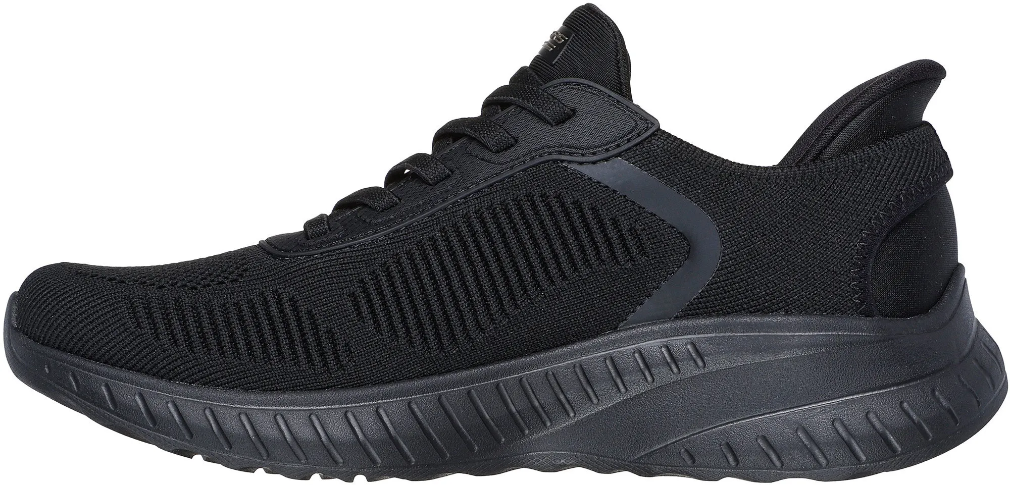 Resilient Design Airflow Channel System Skechers BOBS Sport Squad Chaos Womens Training Shoes - Black
