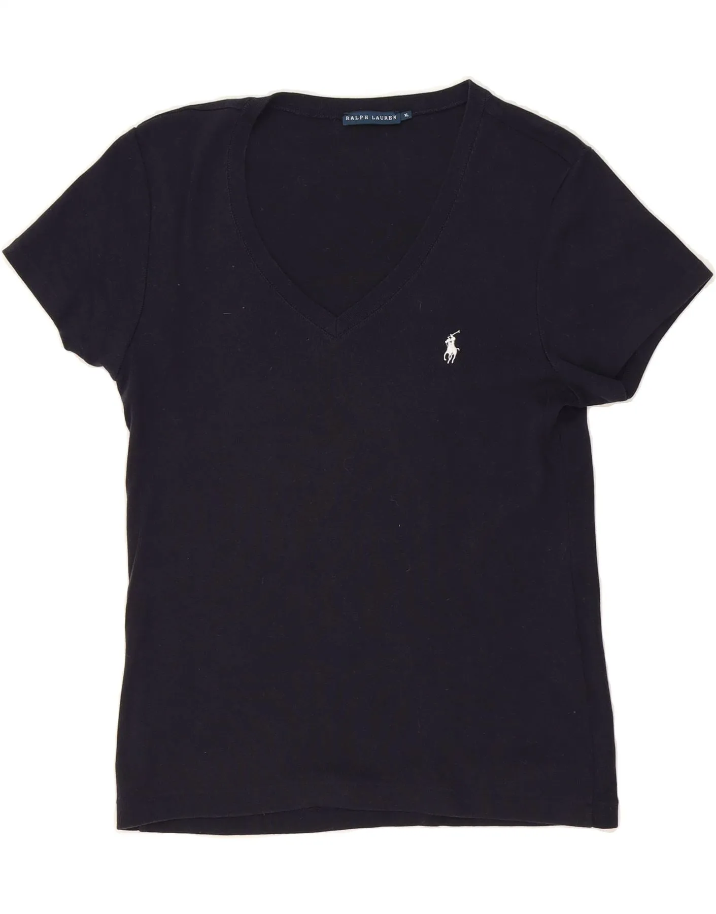 RALPH LAUREN Womens T-Shirt BEST SELL UK 18 XL Navy Blue Cotton Edgy Classic Outfit Style