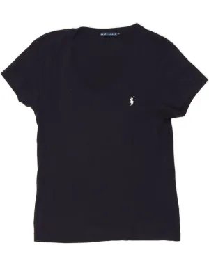RALPH LAUREN Womens T-Shirt BEST SELL UK 18 XL Navy Blue Cotton Edgy Classic Outfit Style