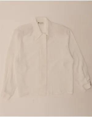 Animal Print Eco-Friendly Choice VINTAGE Womens Shirt Blouse UK 12 Medium White Floral Polyester