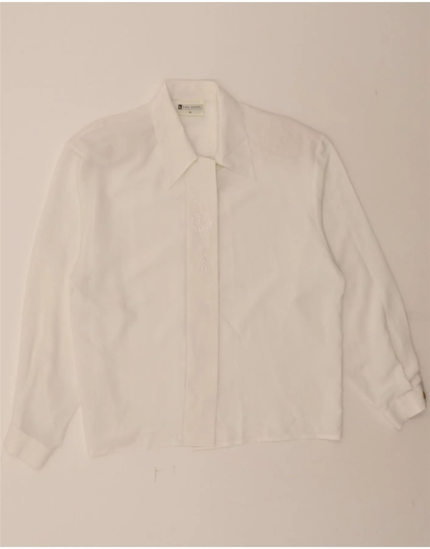 Animal Print Eco-Friendly Choice VINTAGE Womens Shirt Blouse UK 12 Medium White Floral Polyester