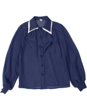 ZOGBAUM Womens Shirt Blouse EU 38 Medium Navy Blue Polyester Animal Print
