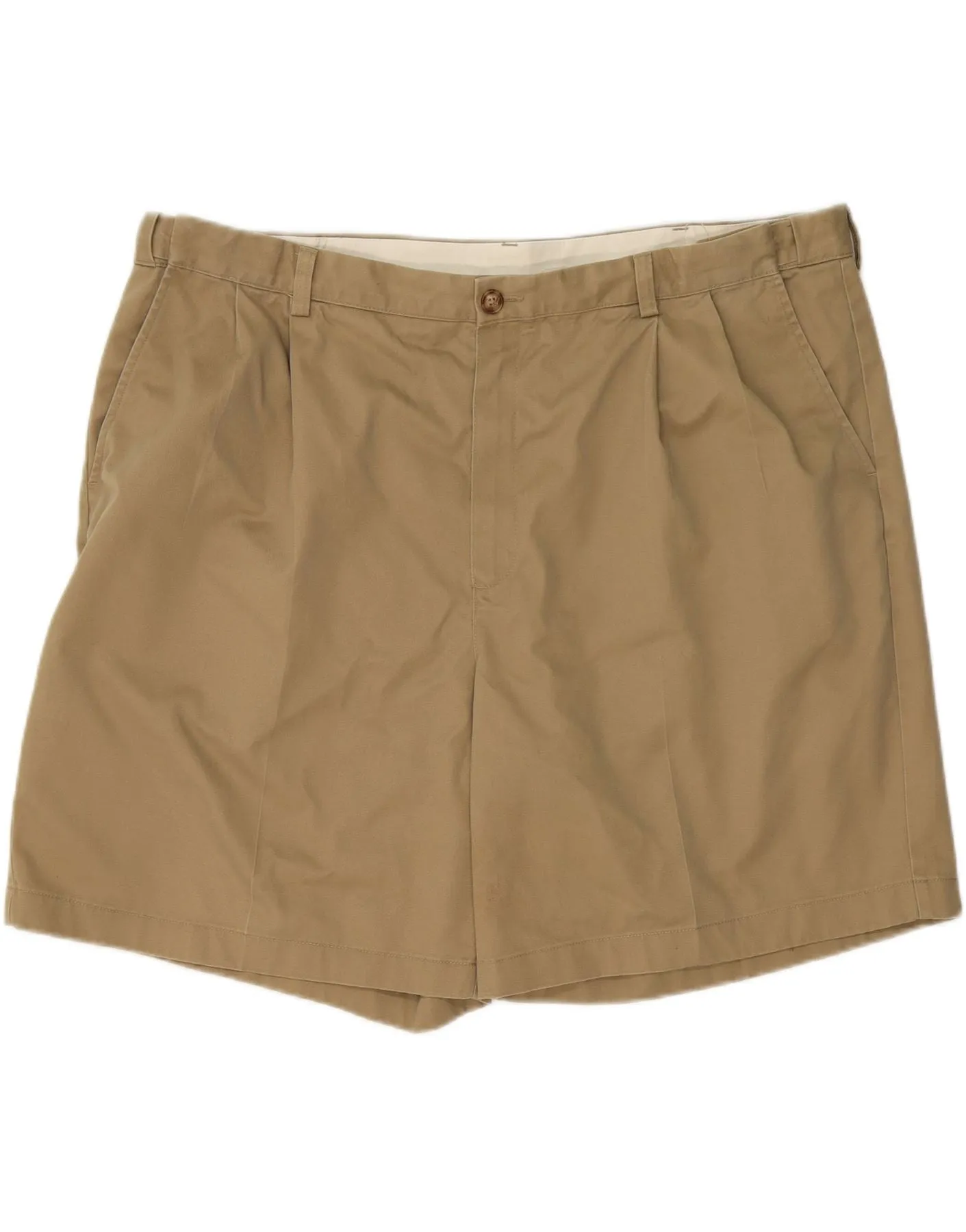 L.L.BEAN Mens Pegged Chino Shorts W44 2XL Beige Cotton Formal Occasion Flats