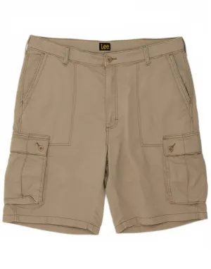 LEE Mens Cargo Shorts W40 XL  Beige Cotton All Weather Fit Extended Inseam Options
