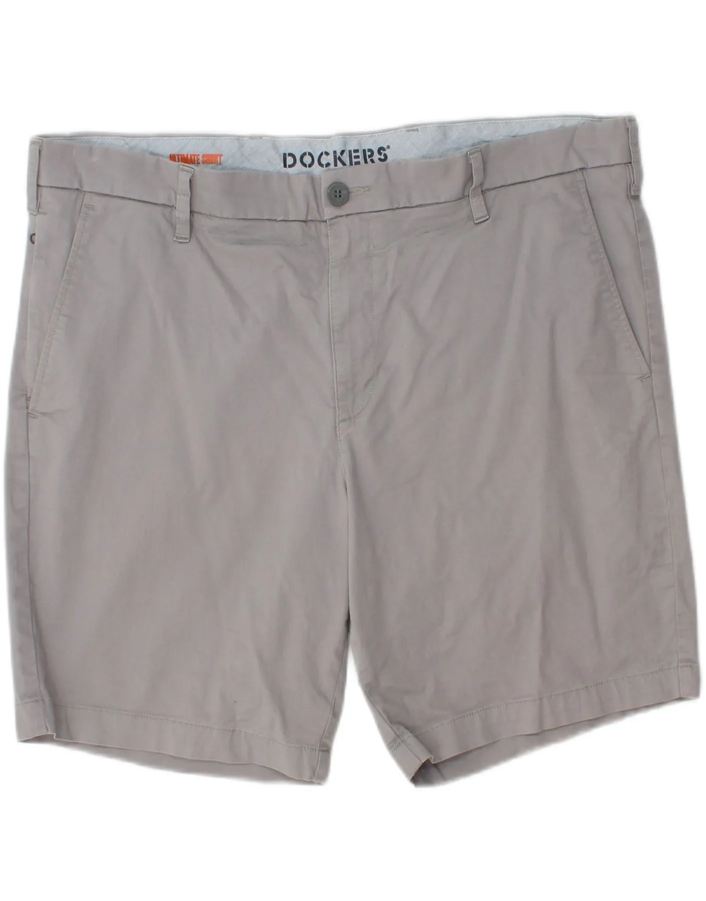 DOCKERS Mens Flex Chino Shorts W40 XL Grey Cotton Nylon Material Flexible Side Panels