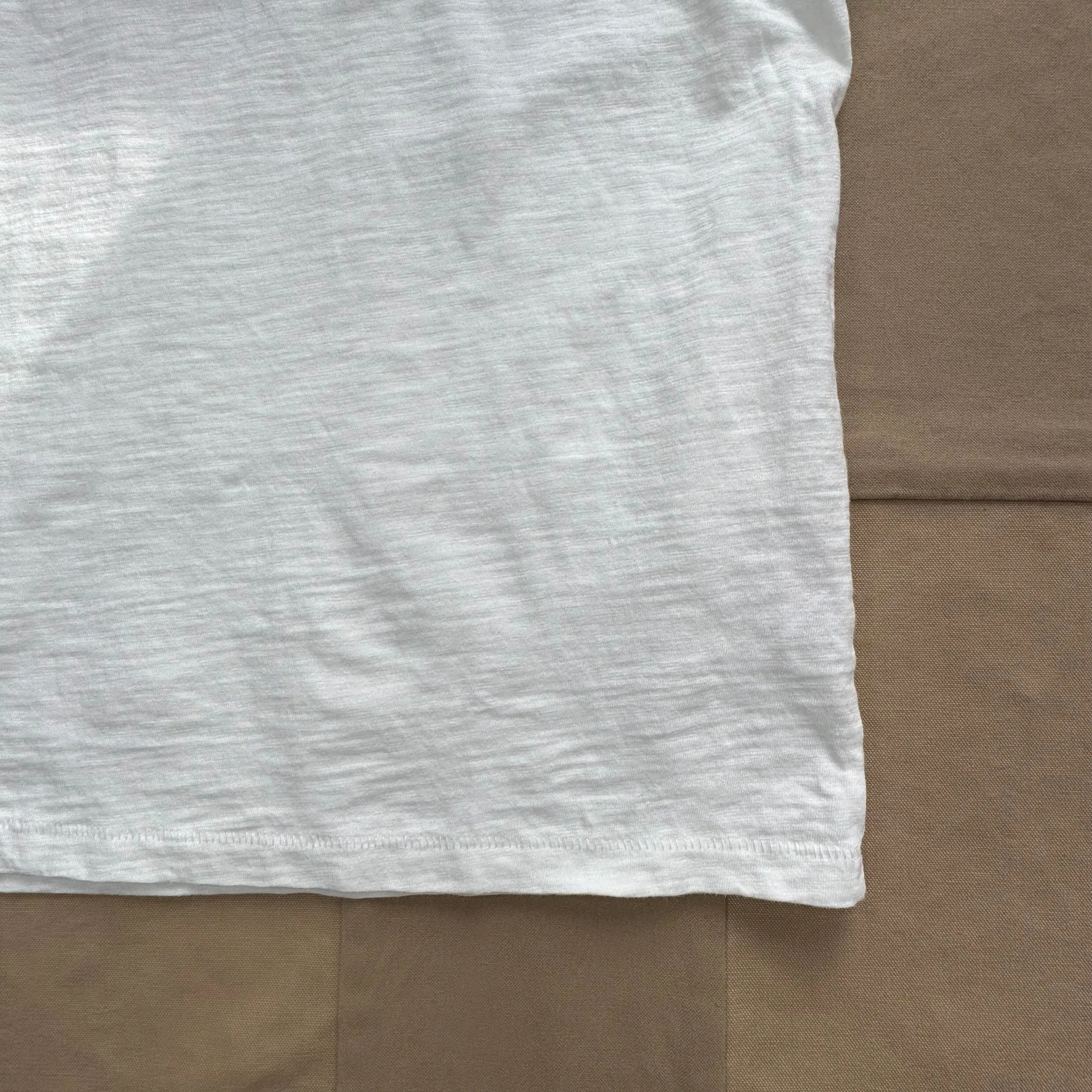 Simple Layer Short Sleeve Slub T-shirt, White