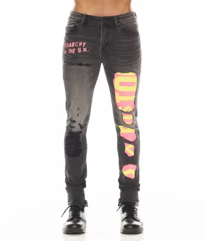 Abrasion Resistant Denim PUNK SUPER SKINNY "SEX PISTOLS" IN BOLLOCKS