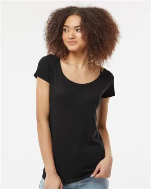 Adaptable ZeroWaste Production Tultex 243 Women's Poly-Rich Scoop Neck T-Shirt