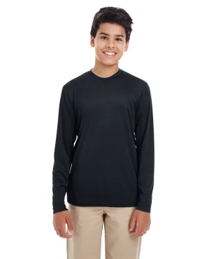 UltraClub 8622Y Youth Cool & Dry Performance Long-Sleeve Top Effortless Vibe Light Style Trend