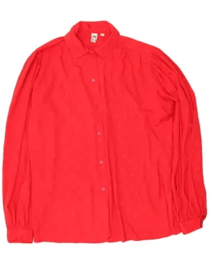 C&A Womens Shirt Blouse IT 40 Small Red Spotted Polyester Multipurpose Layering Fabric