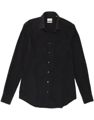Abrasion Resistant Edging CALVIN KLEIN Mens Slim Fit Shirt Size 40 15 3/4 Medium Black Cotton