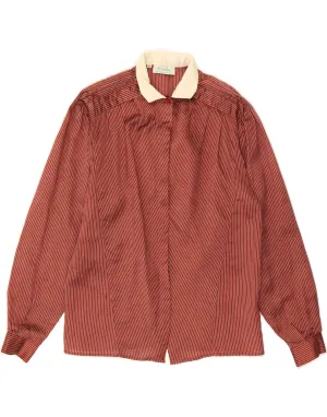 Non Restrictive Fit handmade touch BENETTON Womens Shirt Blouse UK 6 XS Red Striped Silk