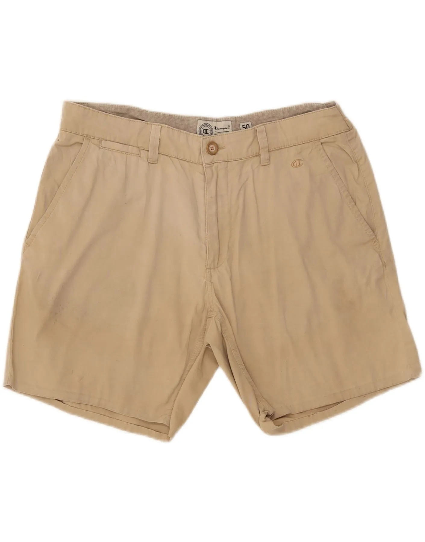 Comfy Layers Athletic Fit CHAMPION Mens Chino Shorts IT 50 Large W34 Beige Cotton