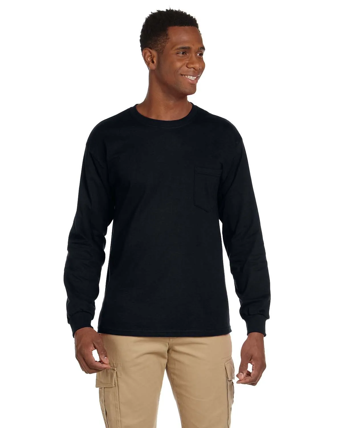Casual Layers Gildan G241 Adult Ultra Cotton Long-Sleeve Pocket T-Shirt