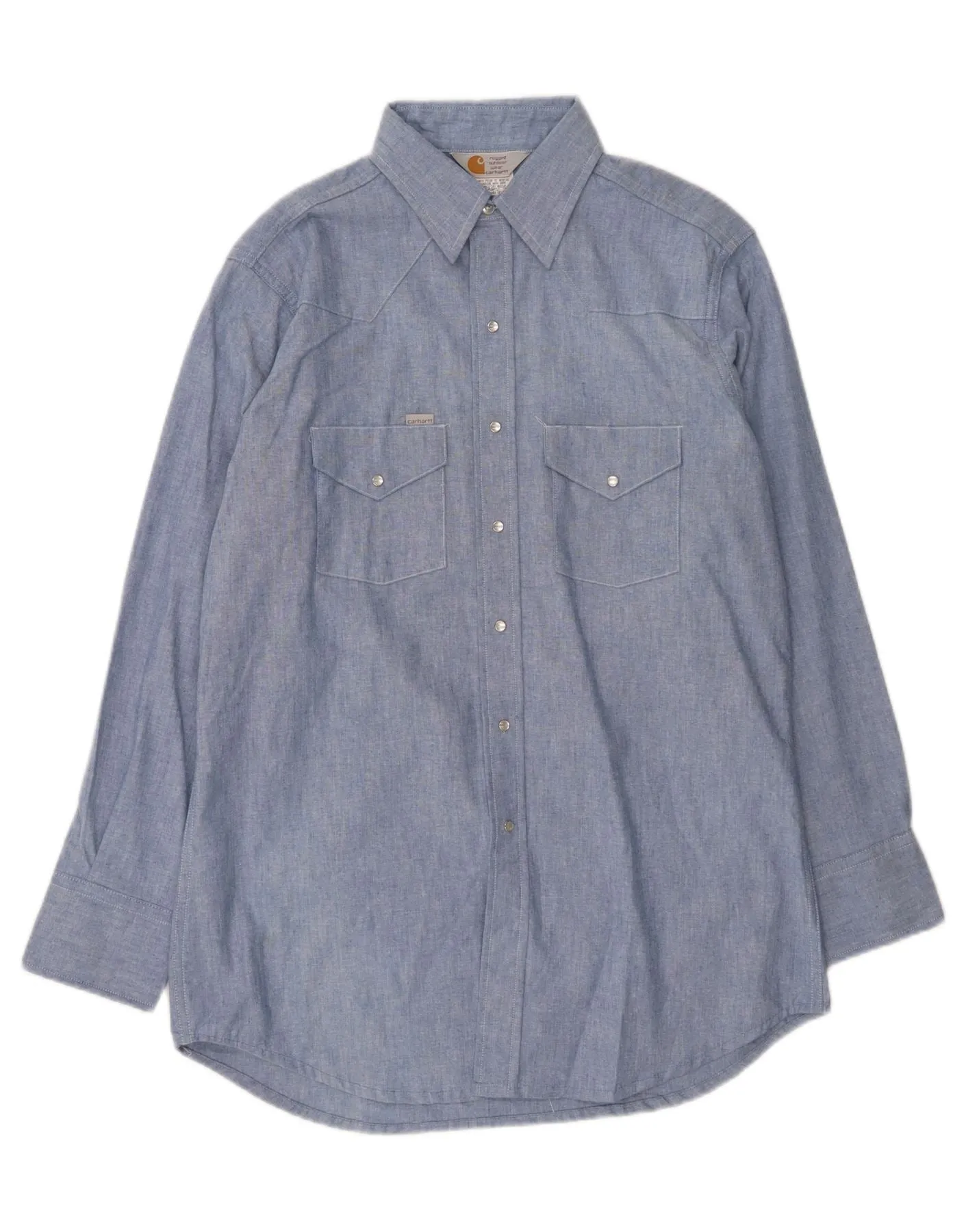 Wrinkle Free Care CARHARTT Mens Shirt Size 17 XL Blue Cotton