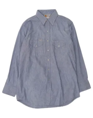 Wrinkle Free Care CARHARTT Mens Shirt Size 17 XL Blue Cotton