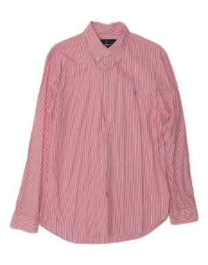 Athletic Look Modern Fit RALPH LAUREN Mens Slim Fit Shirt Large Pink Pinstripe Cotton