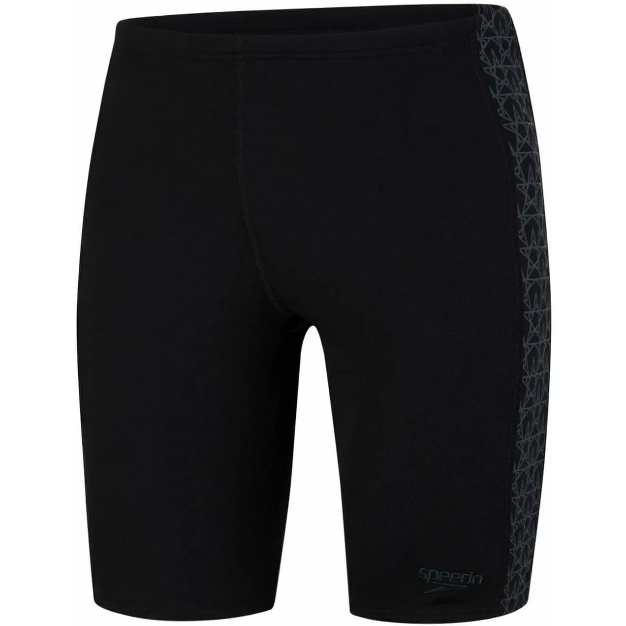 Speedo Boomstar Splice Mens Swim Jammer Shorts - Black High Waisted Cut Sustainable Eco Friendly Textile