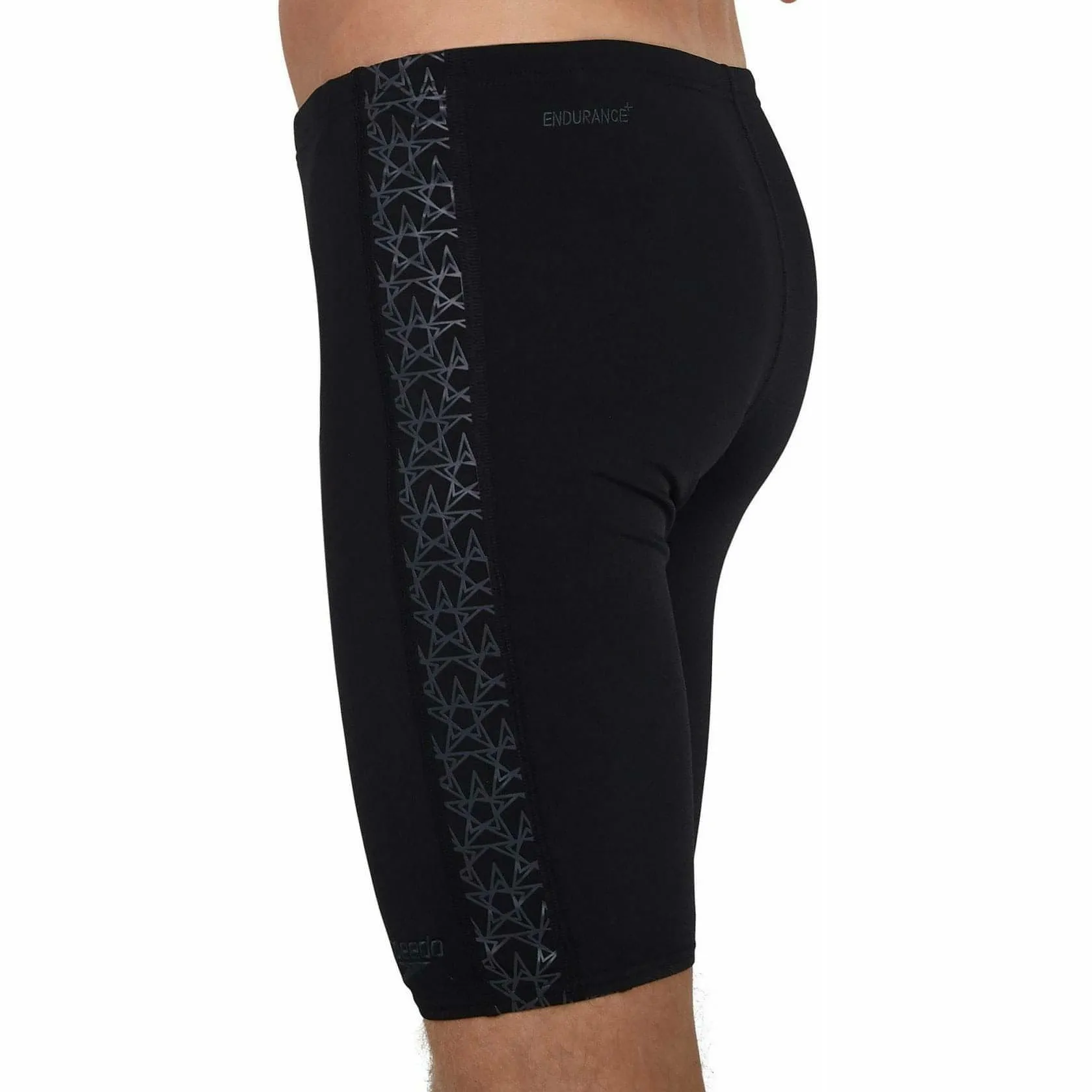 Speedo Boomstar Splice Mens Swim Jammer Shorts - Black No Ride Up Design Slim Silhouette