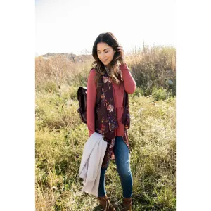 Lightweight Fabric Floral Vest