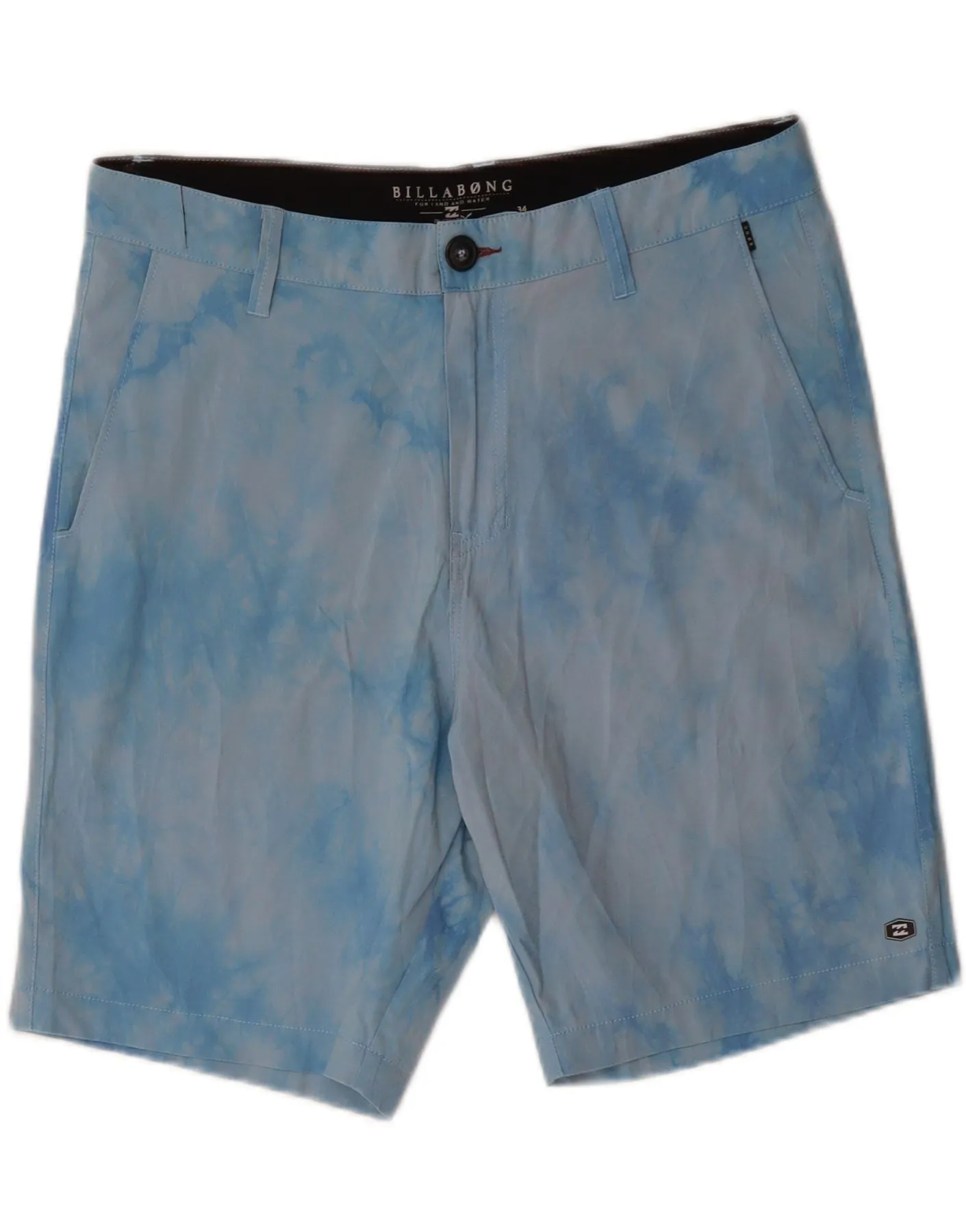 Quick Dry Fabric BILLABONG Mens Platinium Chino Shorts W34 Large Blue Tie Dye Cotton
