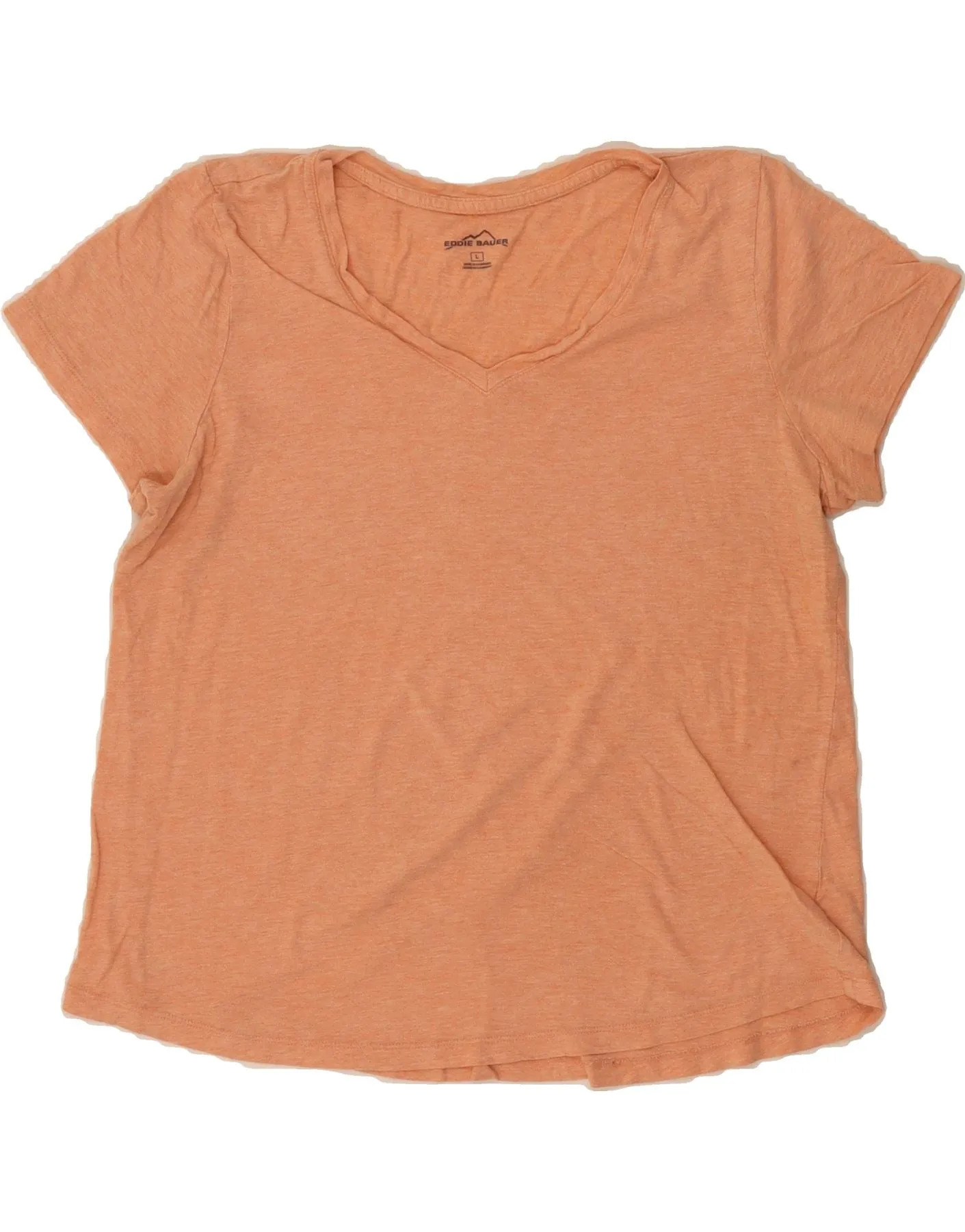 Vegan EDDIE BAUER Womens T-Shirt Top UK 16 Large Orange Cotton