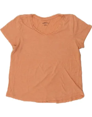 Vegan EDDIE BAUER Womens T-Shirt Top UK 16 Large Orange Cotton