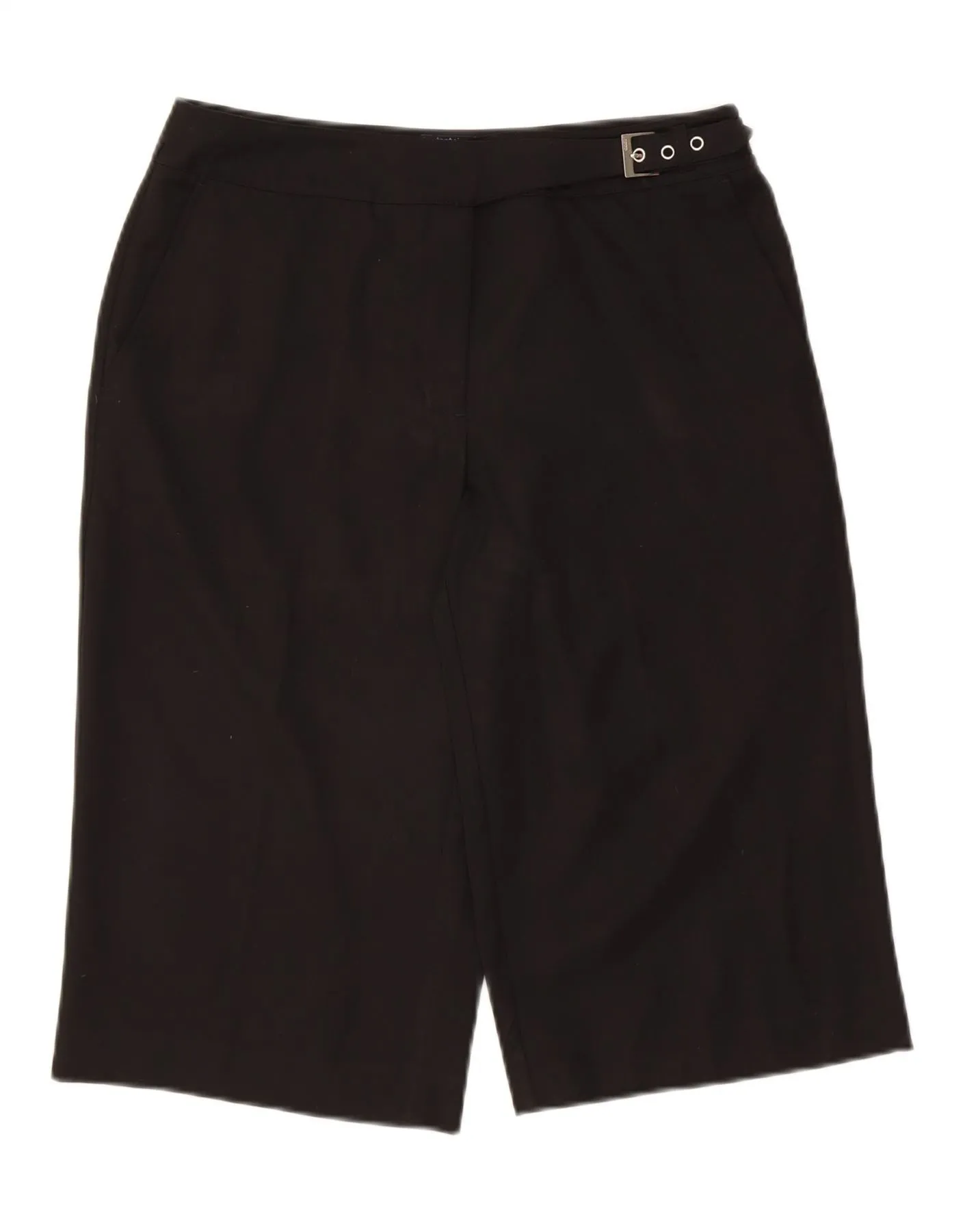 IZOD Womens Stretch Bermuda Shorts US 10 Large W32 Black Polyester Casual Elegance Workwear Style