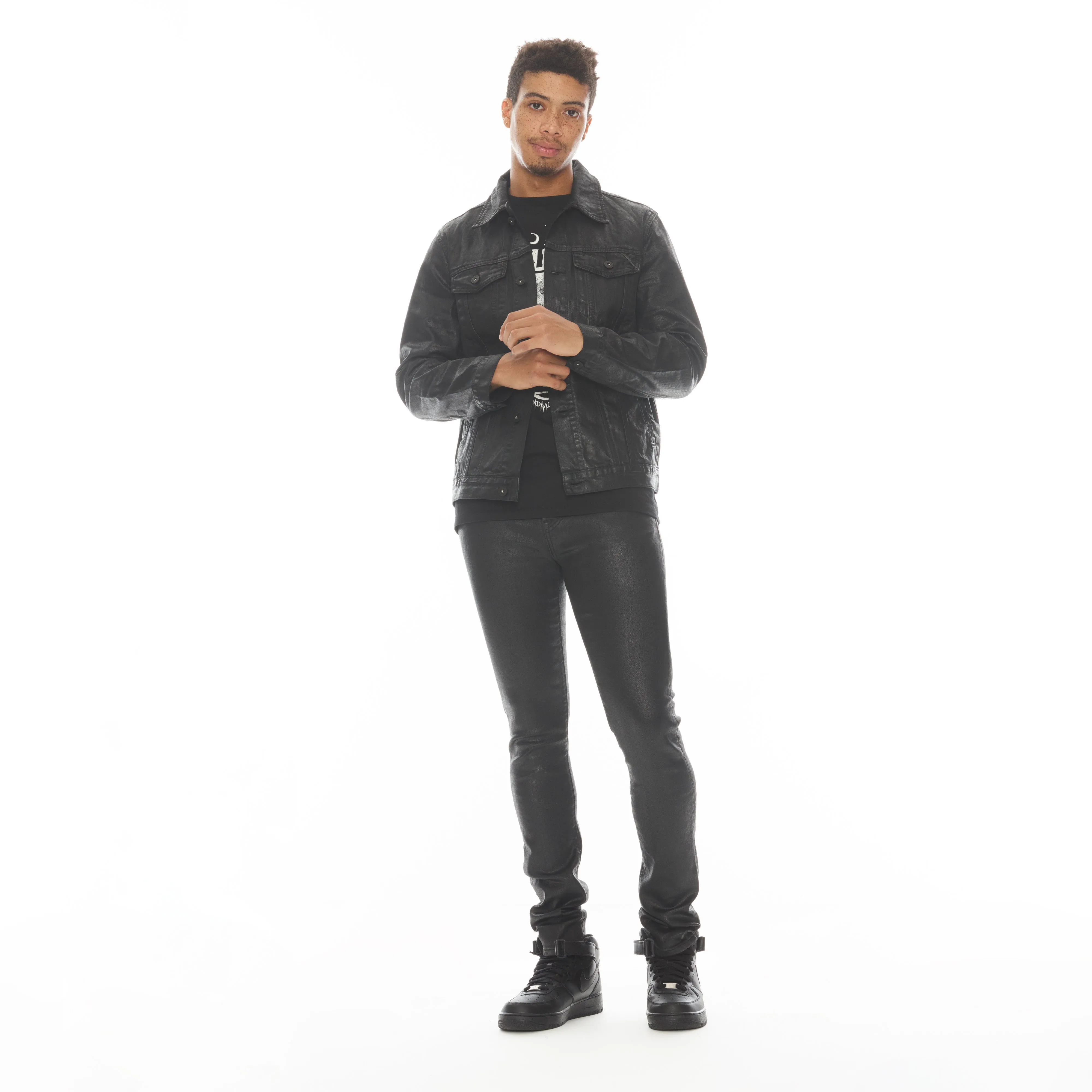 PUNK SUPER SKINNY IN BLACK Casual Friday Versatile Barrel Leg Construction