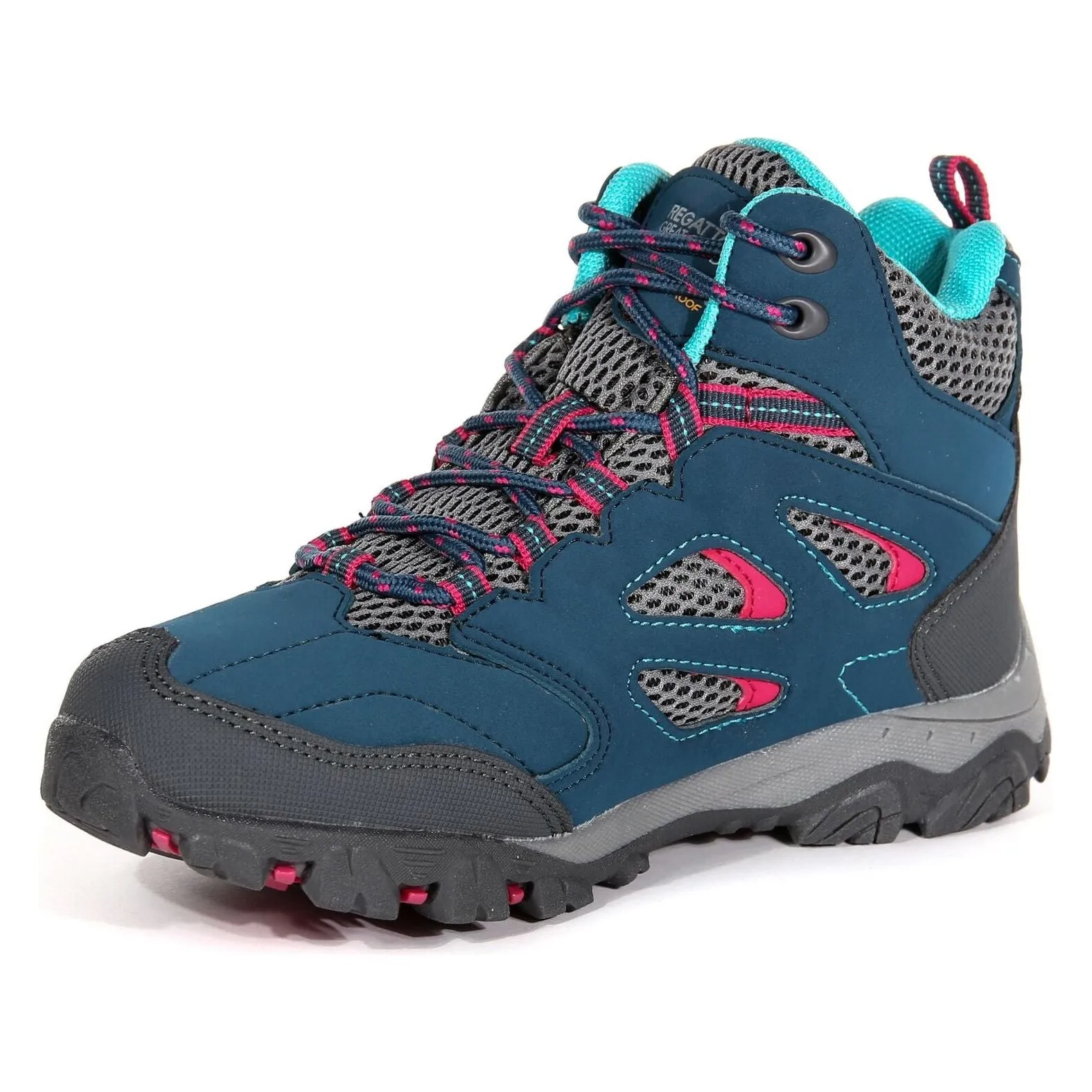 Regatta Holcombe Mid Waterproof Junior Walking Boots - Blue High Support Hiking