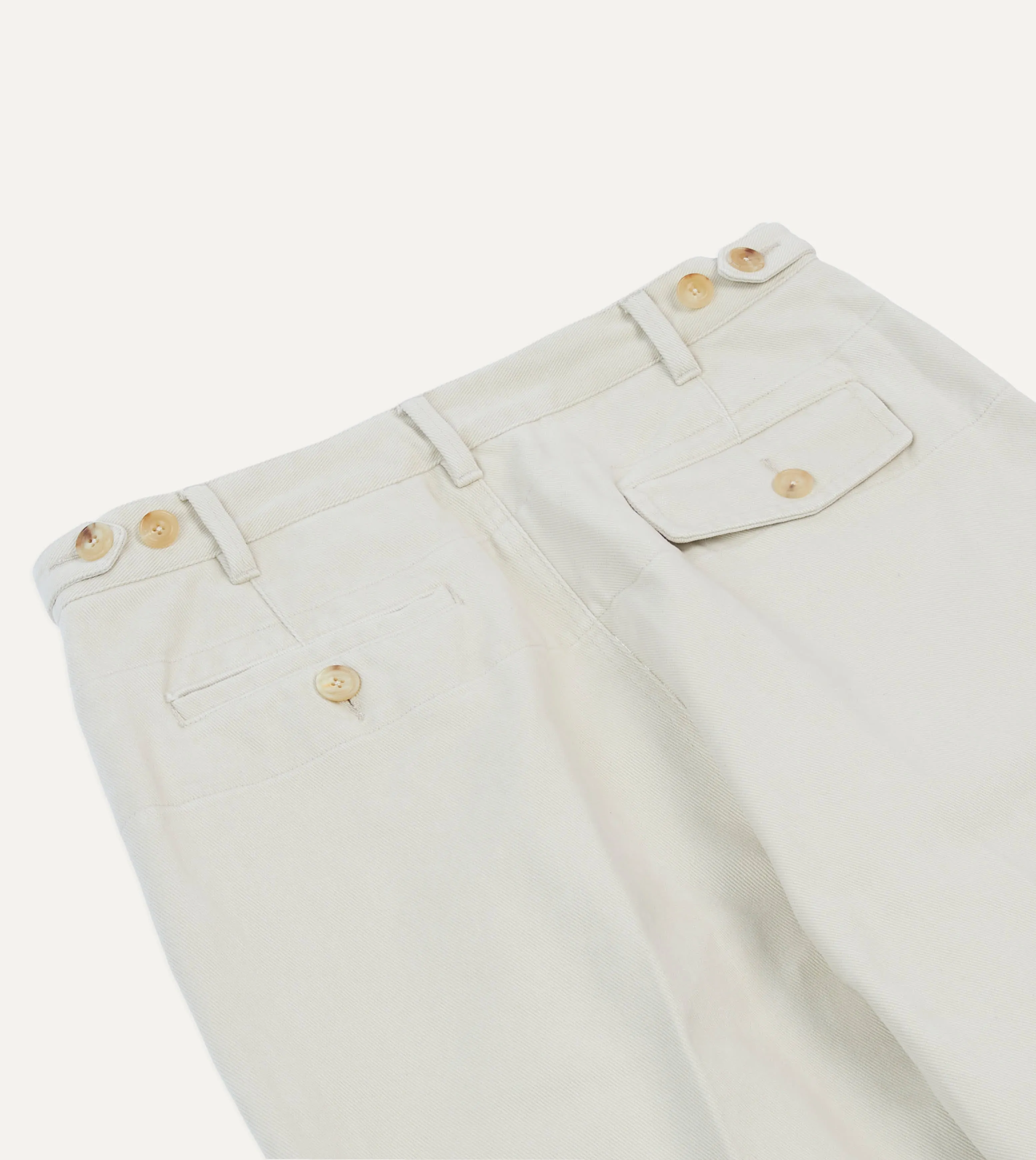 Timeless Business Fit Ecru Heavy Cotton Twill Games Trousers