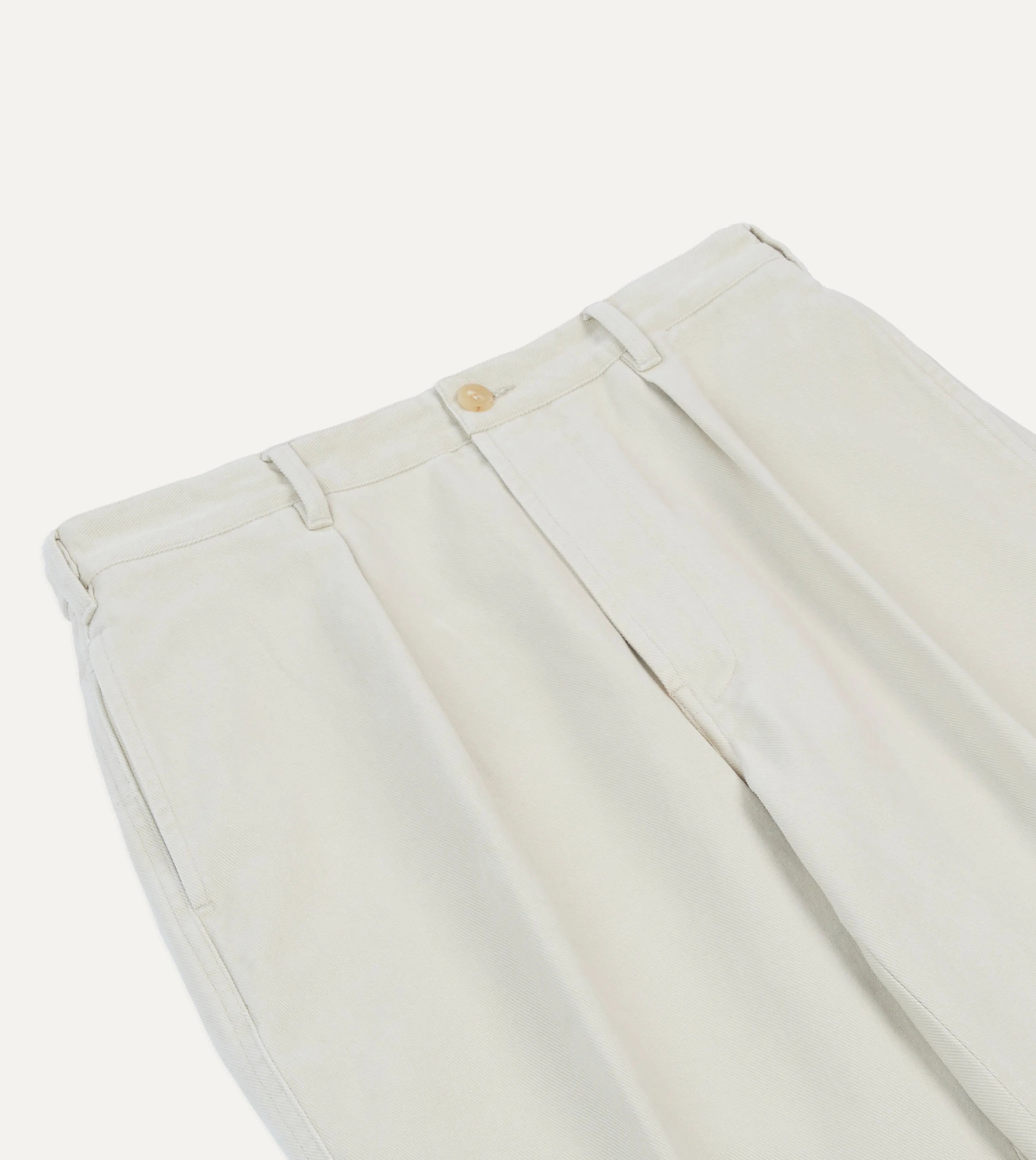 Ecru Heavy Cotton Twill Games Trousers Sharp Fit