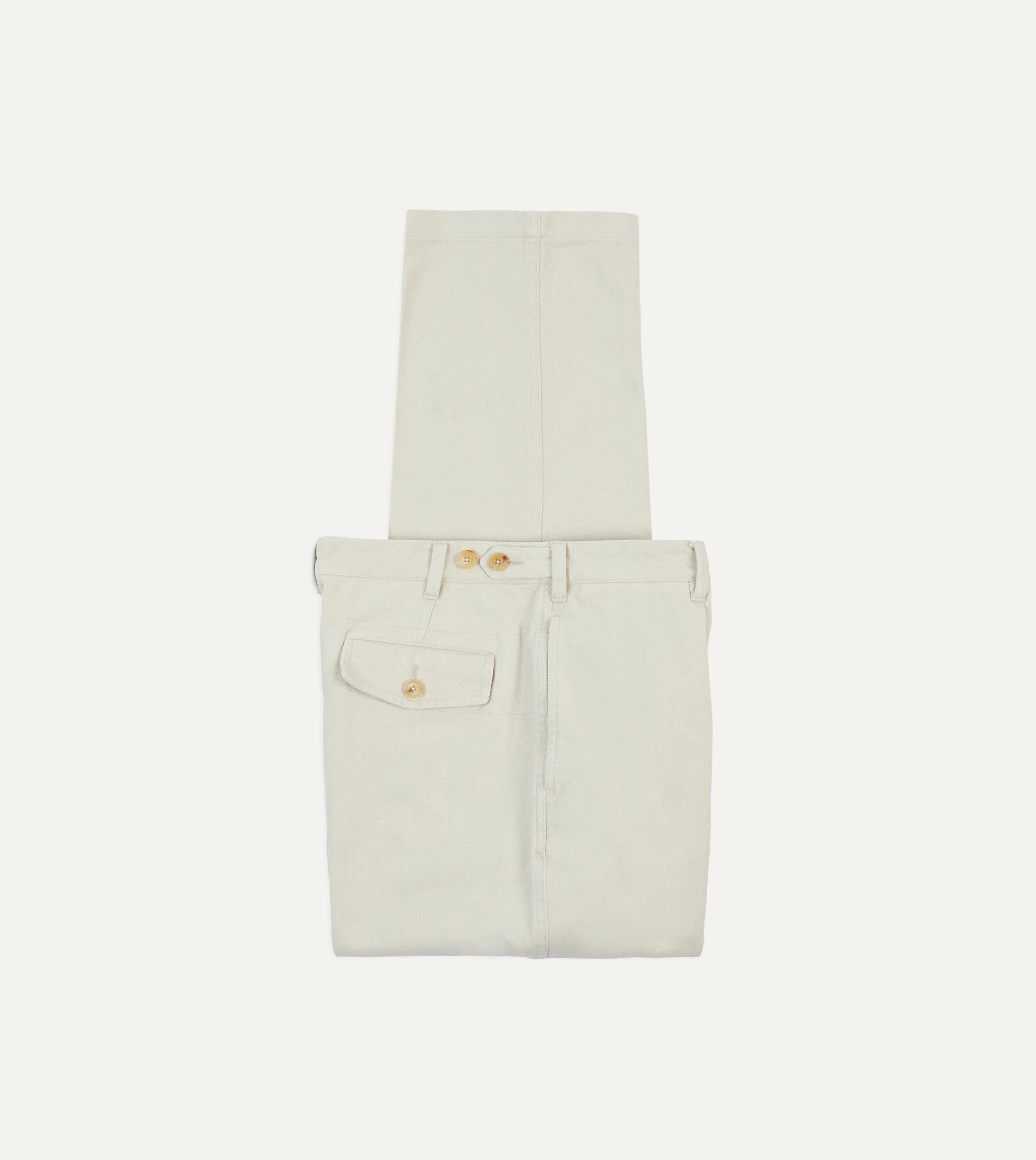 Fashion Forward Ecru Heavy Cotton Twill Games Trousers