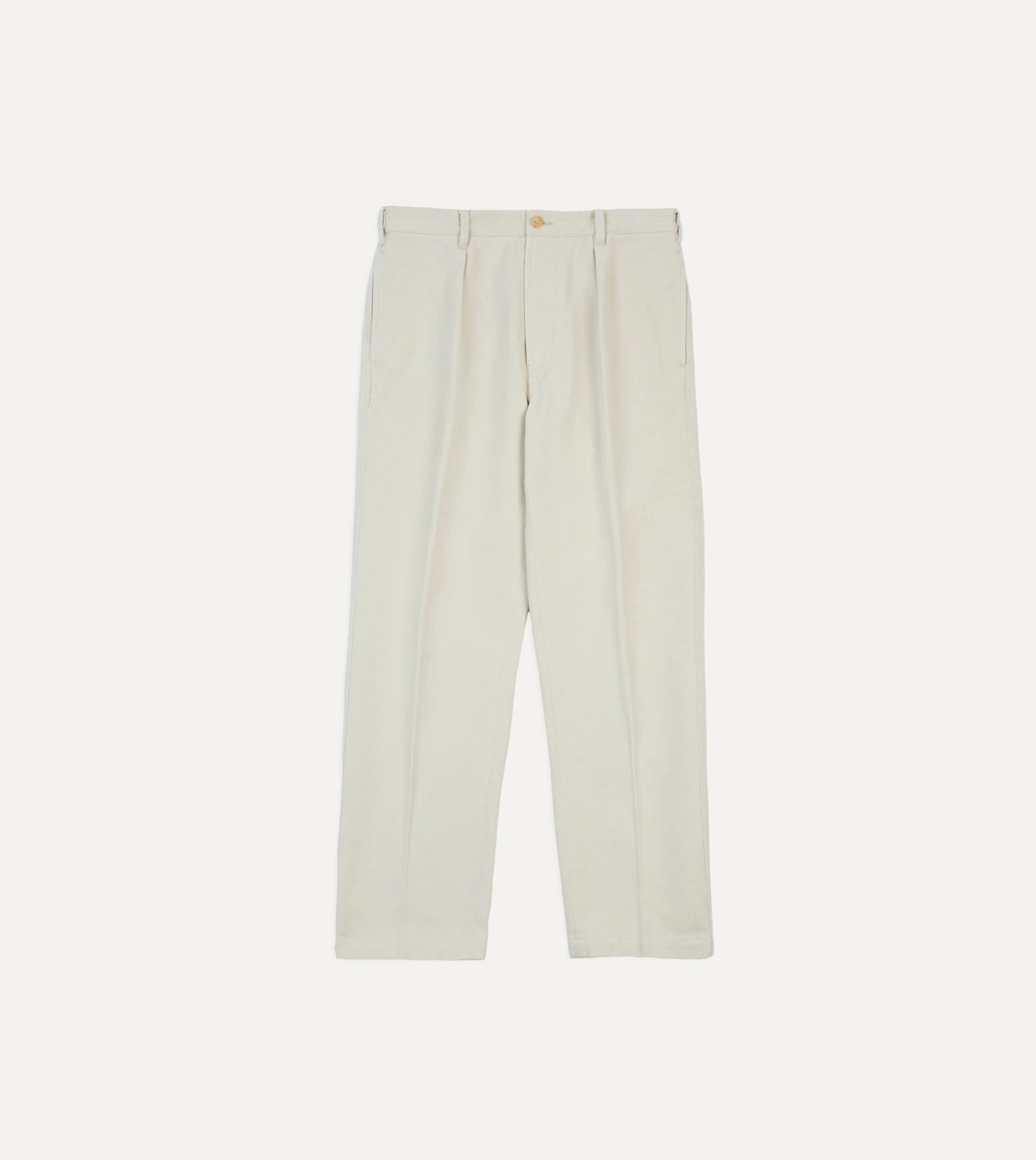 Ecru Heavy Cotton Twill Games Trousers Business Layer Sharp and Clean