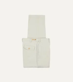 Fashion Forward Ecru Heavy Cotton Twill Games Trousers
