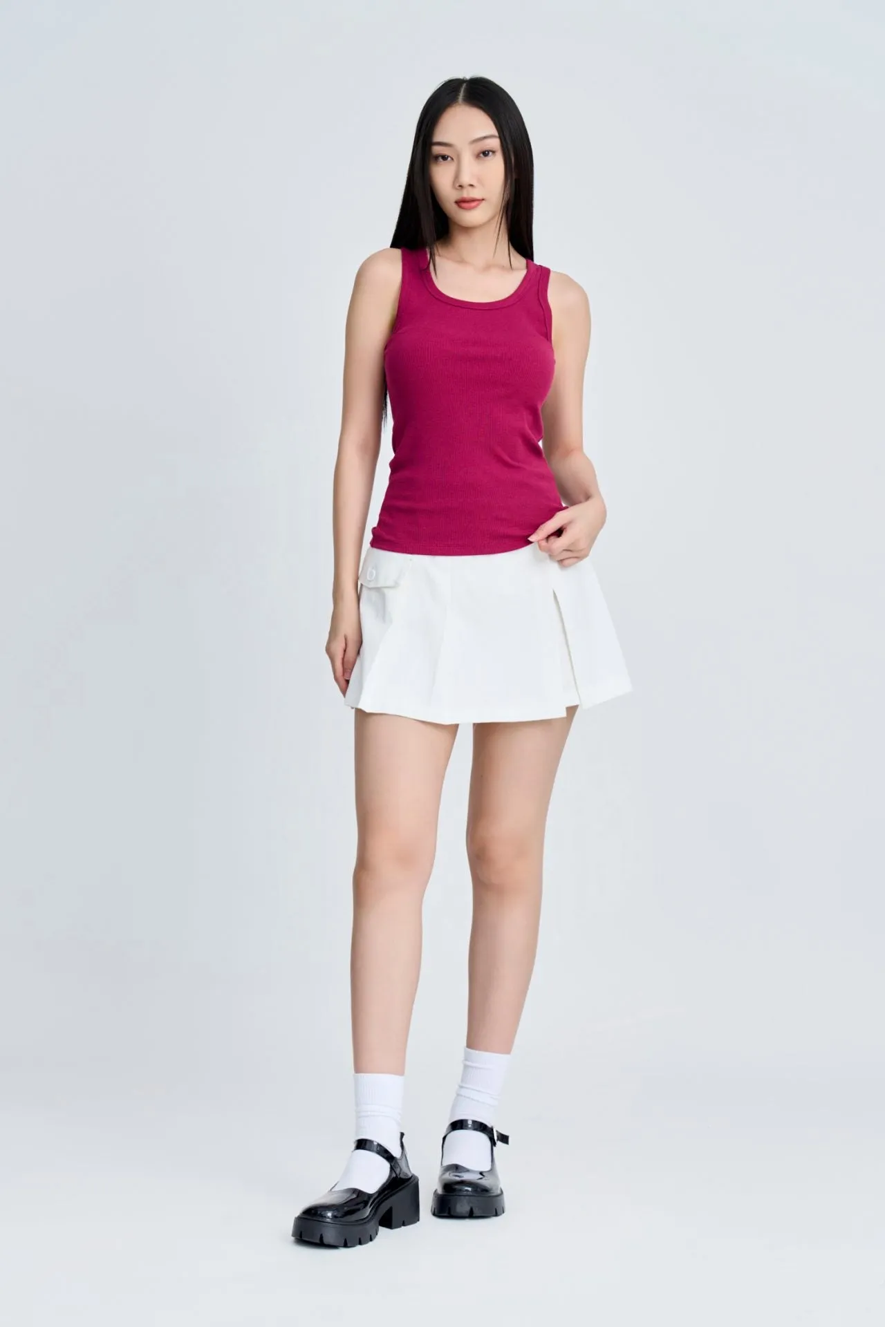 Ribbed Camisole - Plum [AT] Odor Control Lining Reinforced Hemline