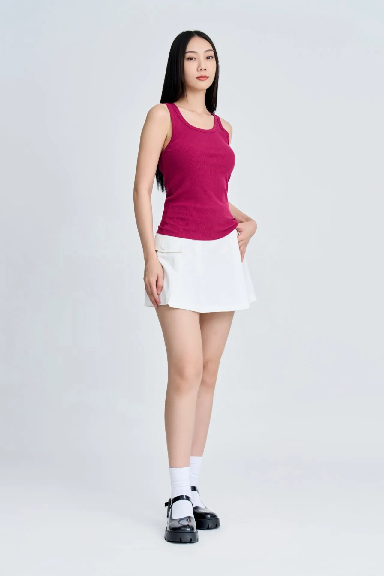 Piece Ribbed Camisole - Plum [AT]