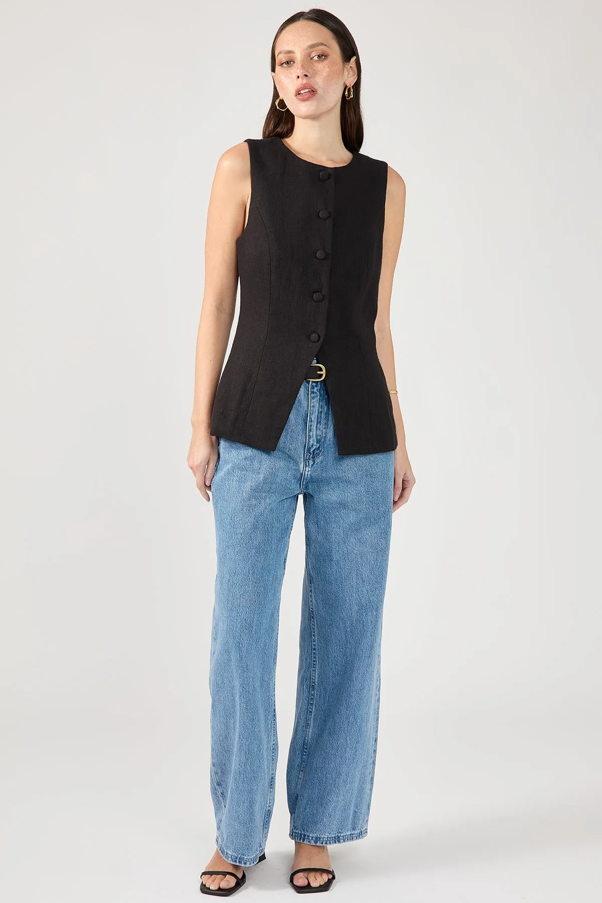 Fashionable Style Perfect Stranger Menorca Long Line Vest Black