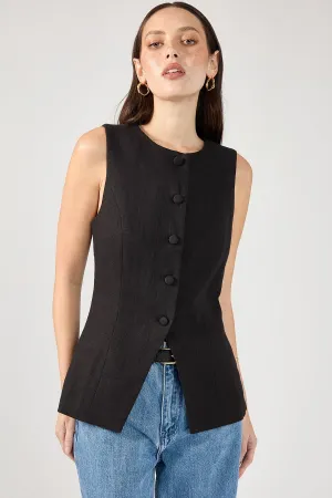 Perfect Stranger Menorca Long Line Vest Black Affordable