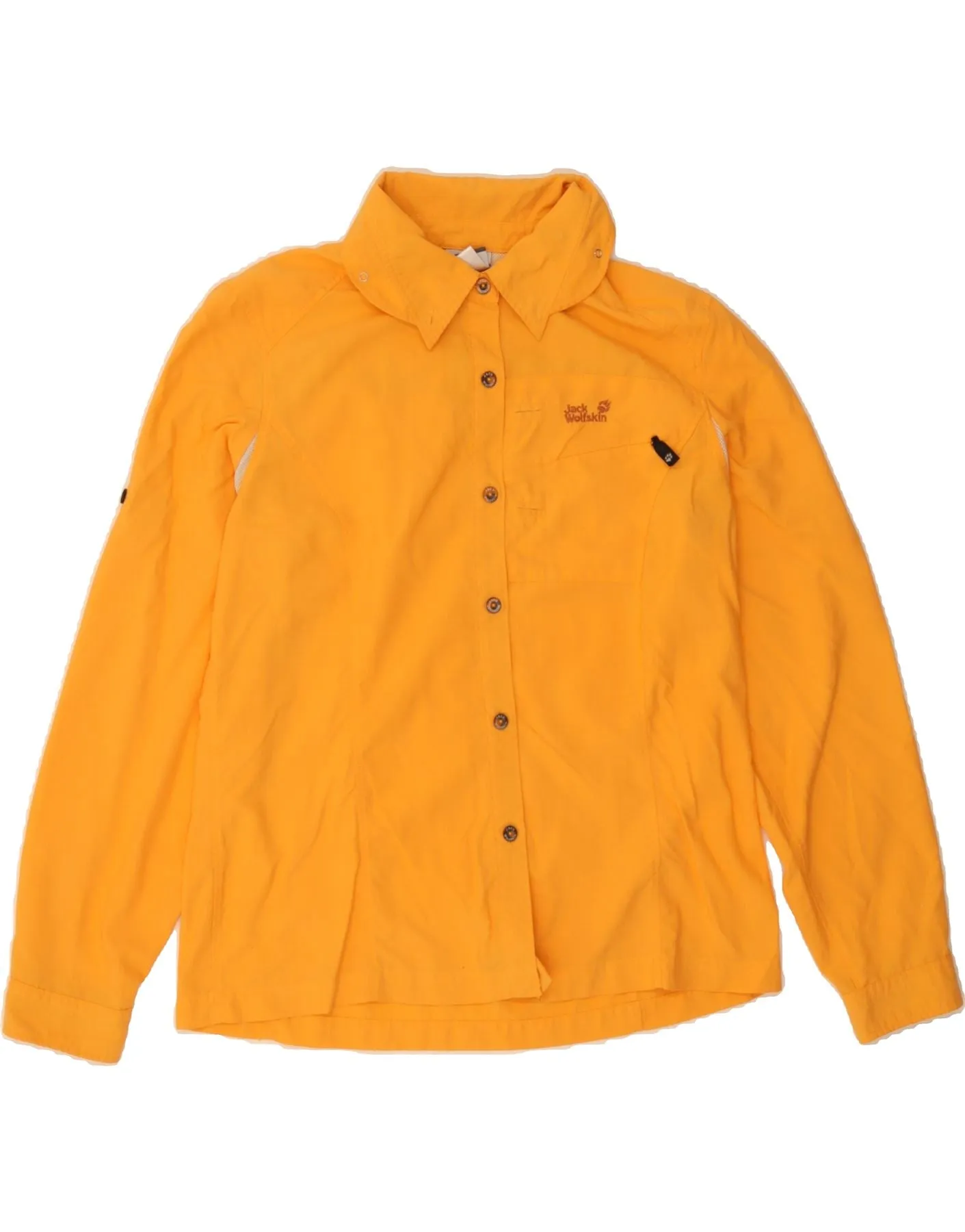 Adjustable Cuff Closure Layered Design JACK WOLFSKIN Womens Shirt UK 14/16 Large Yellow