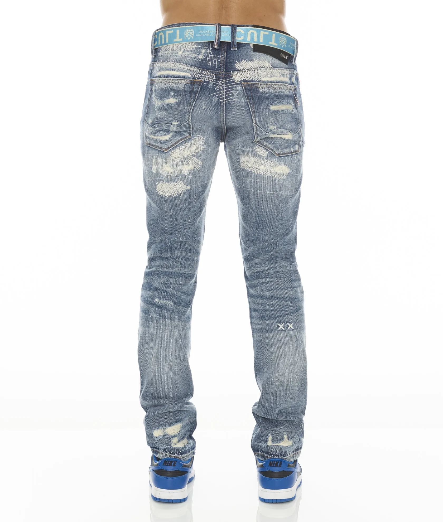 ROCKER SLIM RIDGED w/BABY BLUE BELT IN MAKER Gym Ready Slim Teen Outfit