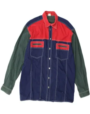 Cool Comfort VINTAGE Mens Shirt Size 39/40 Medium Multicoloured Colourblock Cotton